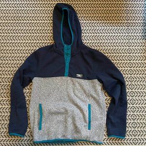 LL Bean Sweater Fleece Colorblock Pullover Hoodie